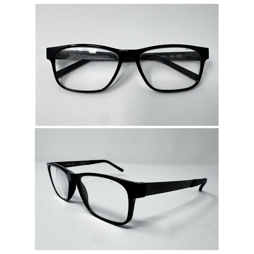 Randolph Keesler Eyeglass Frames Black Rectangle Japan 55-15-145